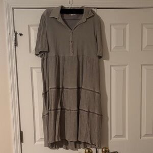 Sage Green Button-Up Women's Dress